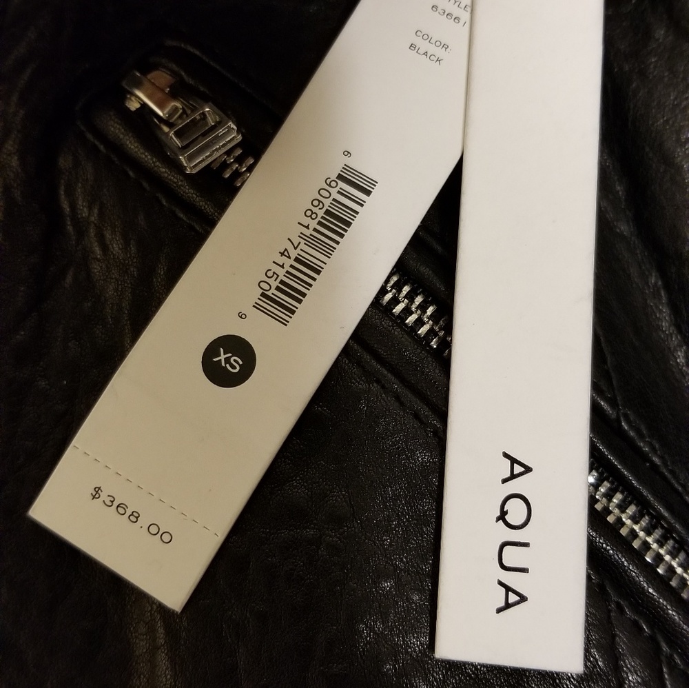 🌿NWT Aqua Leather Motorcycle Jacket - Picture 7 of 8